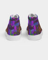 Stained Glass Frogs Purple Men's Hightop Canvas Shoe