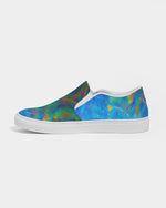 Two Wishes Green Nebula Cosmos Women's Slip-On Canvas Shoe