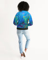 Two Wishes Green Nebula Women's Bomber Jacket