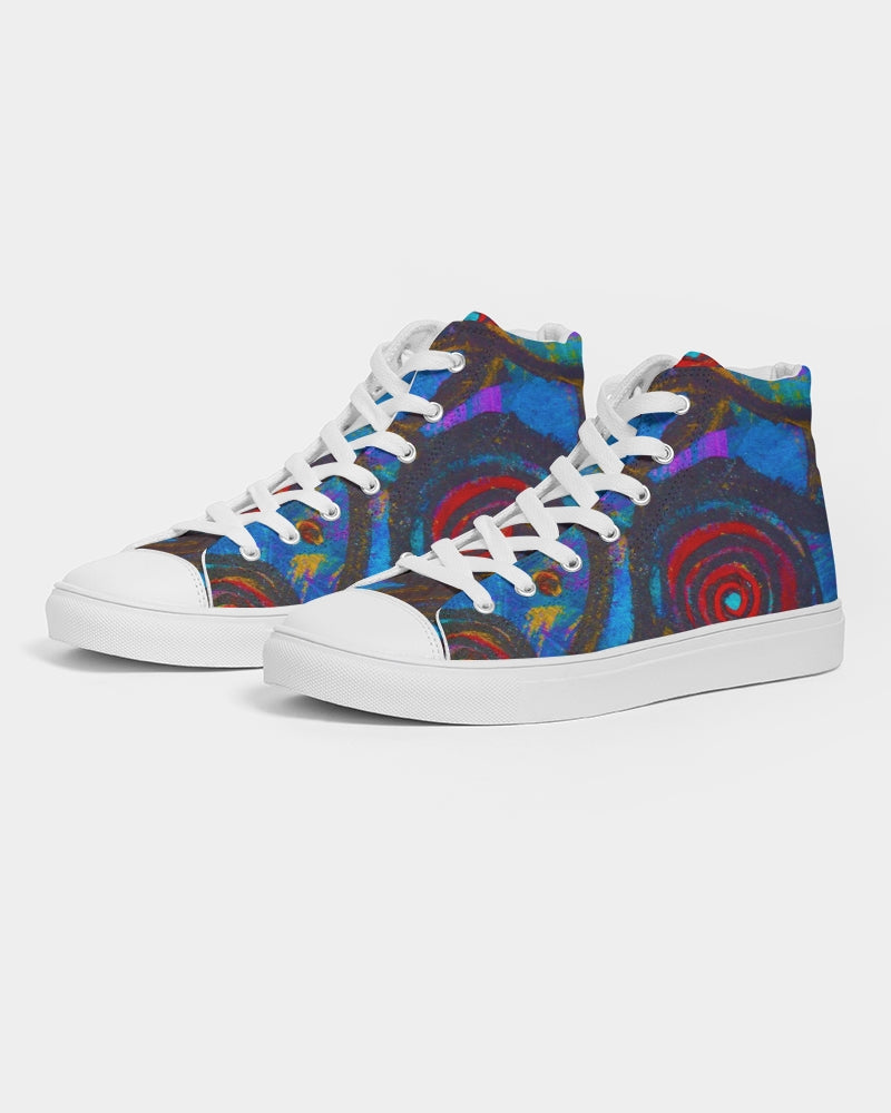 Stained Glass Frogs Women's Hightop Canvas Shoe