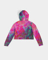 Two Wishes Pink Starburst Women's Cropped Hoodie