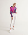 Two Wishes Pink Starburst Women's Cropped Hoodie