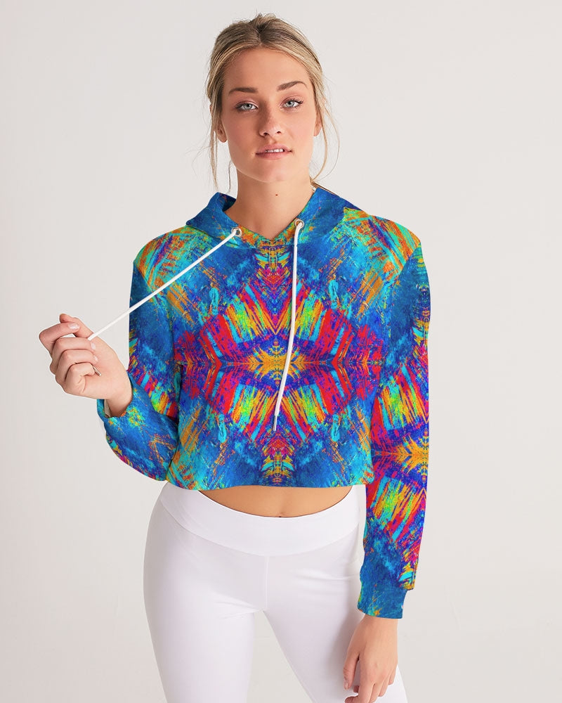 Good Vibes Get Around Women's Cropped Hoodie