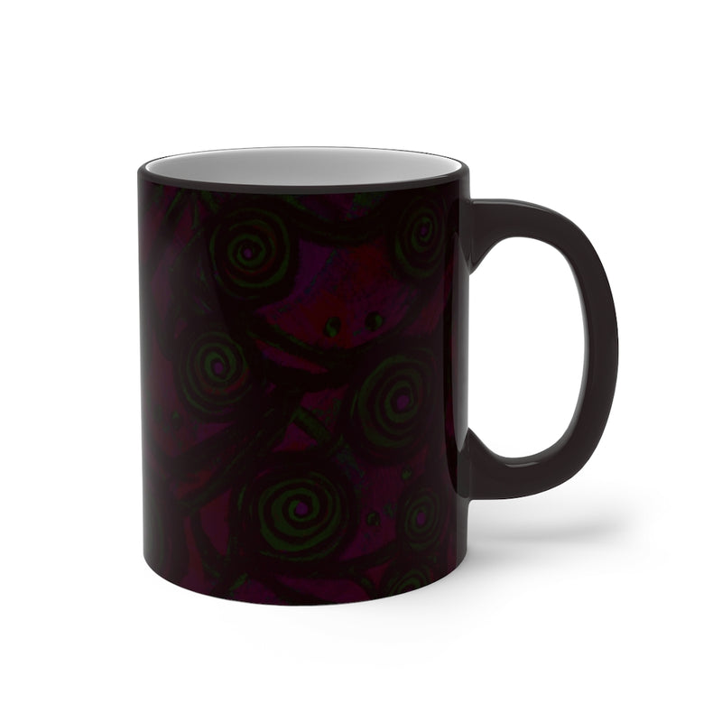 Stained Glass Frogs Pink Color Changing Mug