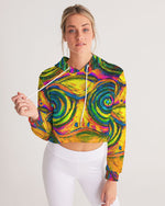 Hypnotic Frogs Sun Women's Cropped Hoodie