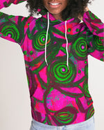 Stained Glass Frogs Pink Women's Hoodie