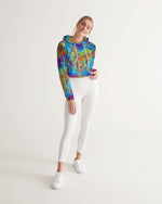 Meraki Rainbow Heart Women's Cropped Hoodie