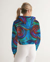 Hypnotic Frogs Women's Cropped Hoodie