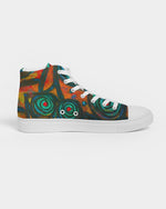 Stained Glass Frogs Sunset Women's Hightop Canvas Shoe