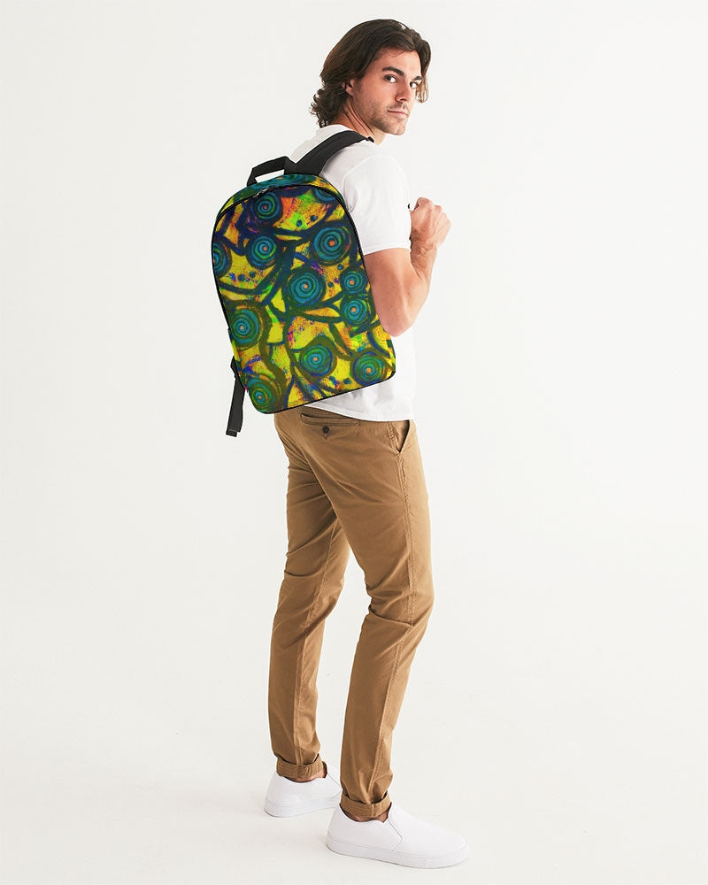 Stained Glass Frogs Sun Large Backpack