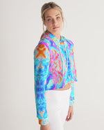 Pareidolia Neon Cloud City Women's Cropped Hoodie