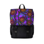 Stained Glass Frogs Purple Casual Shoulder Backpack - Fridge Art Boutique