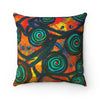 Stained Glass Sunset Frogs Square Pillow - Fridge Art Boutique