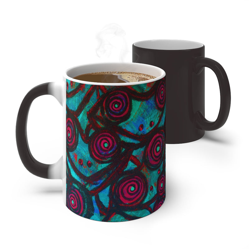 Stained Glass Frogs Cool Color Changing Mug