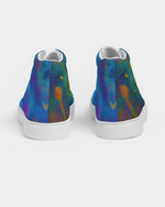 Two Wishes Green Nebula Women's Hightop Canvas Shoe