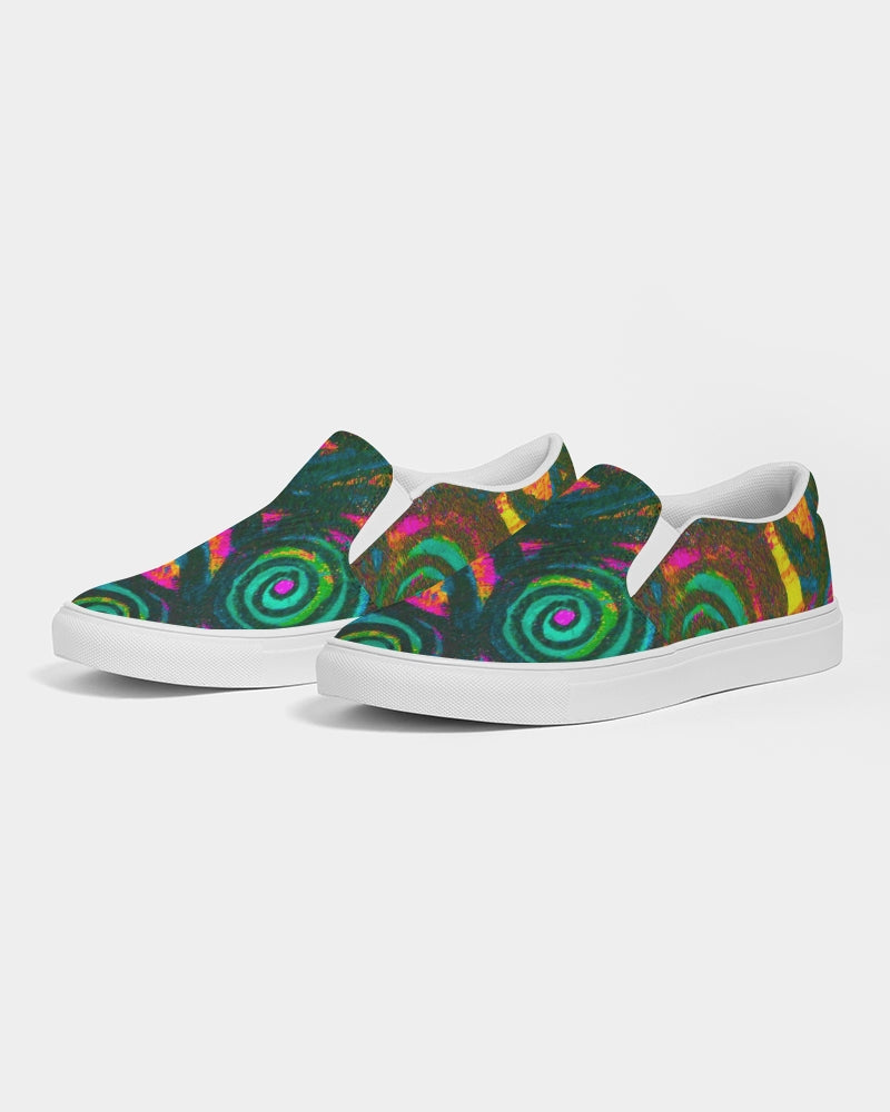 Stained Glass Frogs Rum Punch Men's Slip-On Canvas Shoe