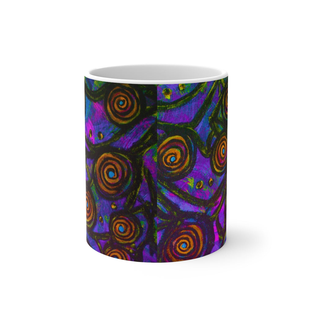 Stained Glass Frogs Purple Color Changing Mug