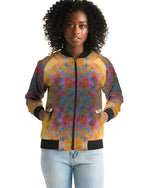 Two Wishes Sunburst Cosmos Women's Bomber Jacket