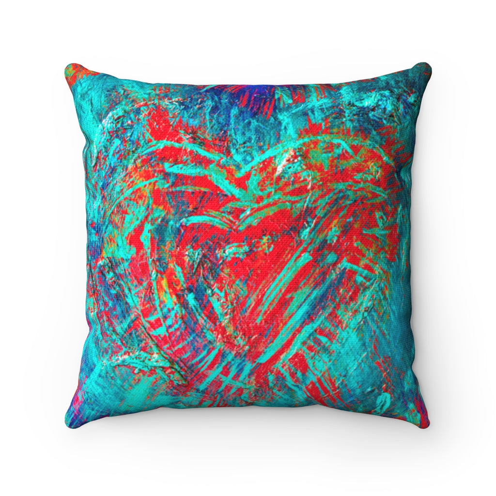 Meraki Fire Heart Square Pillow - Fridge Art Boutique