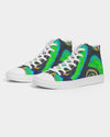 Confetti Frogs Lime Green Jelly Men's Hightop Canvas Shoe