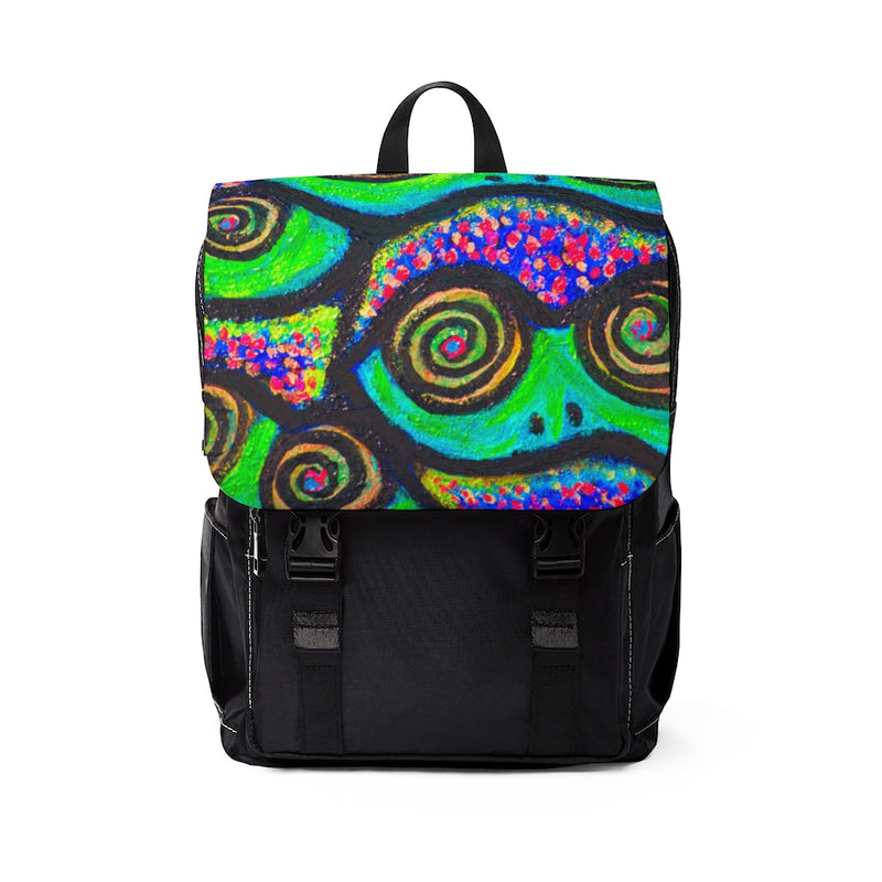 Confetti Frogs Lime Green Jelly Casual Shoulder Backpack - Fridge Art Boutique