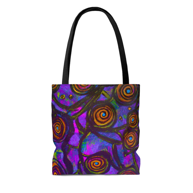 Stained Glass Frogs Purple Tote Bag