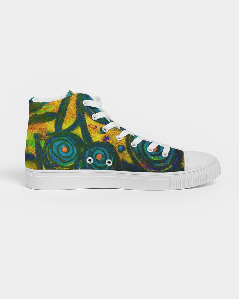 Stained Glass Frogs Sun Men's Hightop Canvas Shoe