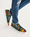 Stained Glass Frogs Sunset Men's Slip-On Canvas Shoe