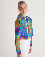 Meraki Rainbow Heart Women's Cropped Hoodie