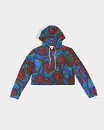Stained Glass Frogs Women's Cropped Hoodie