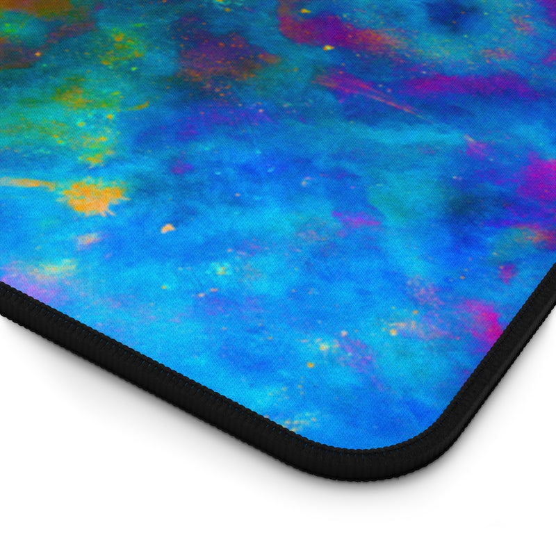 Two Wishes Green Nebula Cosmos Desk Mat