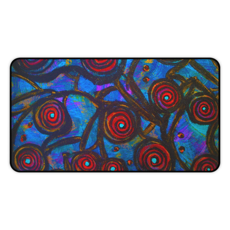 Stained Glass Frogs Desk Mat