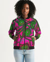 Stained Glass Frogs Pink Women's Bomber Jacket