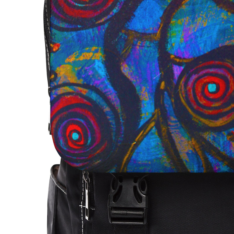 Stained Glass Frogs Casual Shoulder Backpack - Fridge Art Boutique