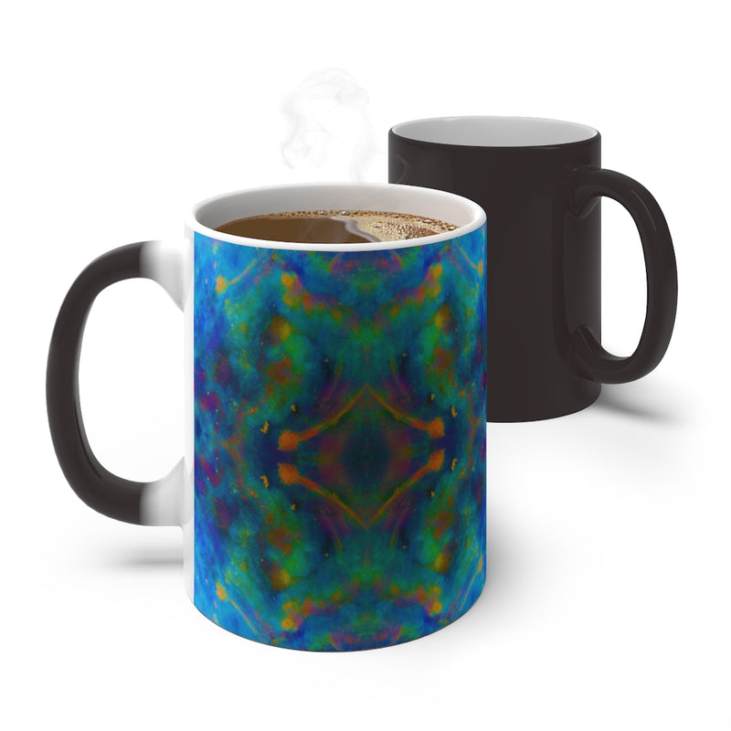 Two Wishes Green Nebula Cosmos Color Changing Mug