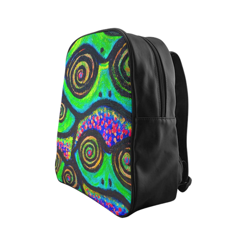 Confetti Frogs Lime Green Jelly School Backpack - Fridge Art Boutique