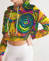 Hypnotic Frogs Sun Women's Cropped Hoodie