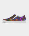 Stained Glass Frogs Purple Men's Slip-On Canvas Shoe