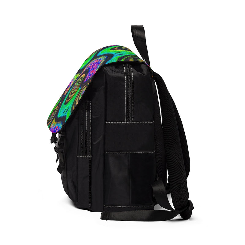 Confetti Frogs Lime Green Jelly Casual Shoulder Backpack - Fridge Art Boutique