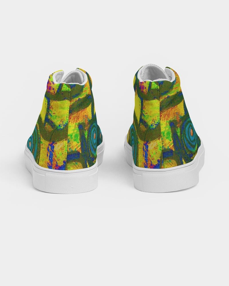 Stained Glass Frogs Sun Men's Hightop Canvas Shoe