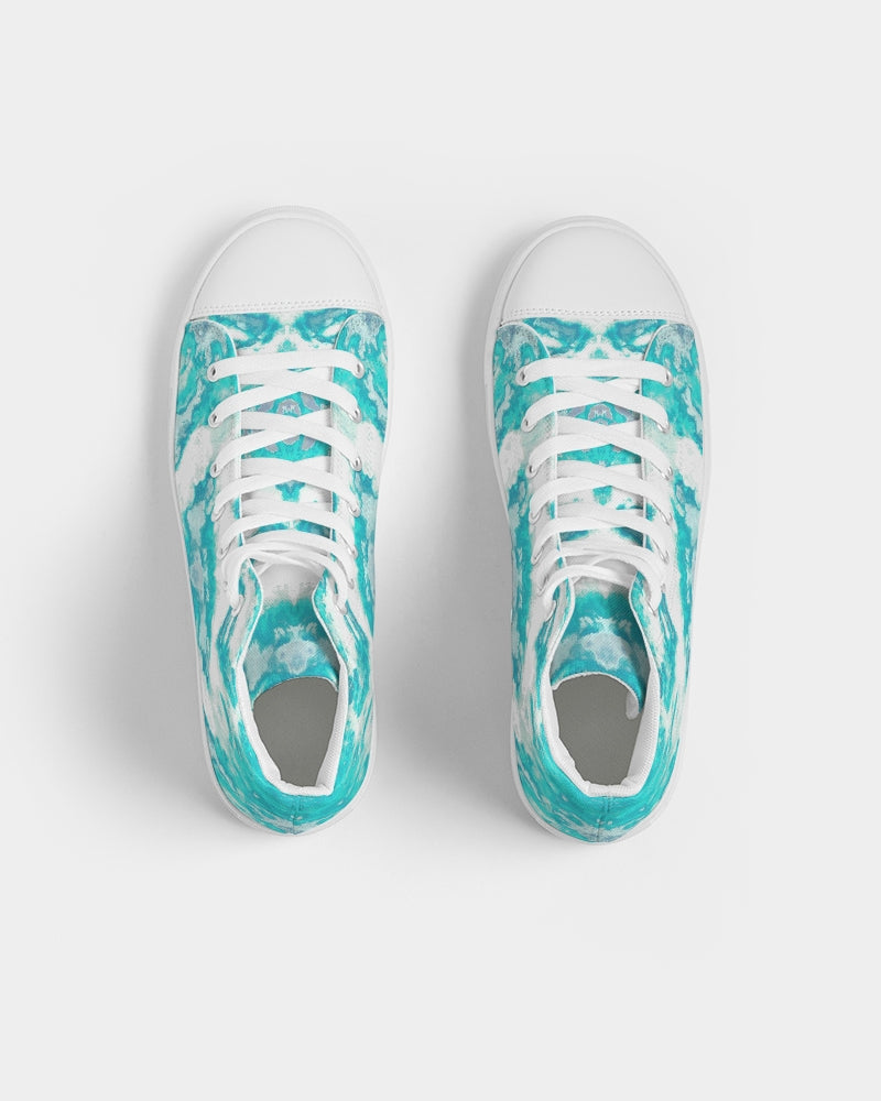 Pareidolia XOX Western Teal Women's Hightop Canvas Shoe