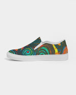 Stained Glass Frogs Sunset Men's Slip-On Canvas Shoe