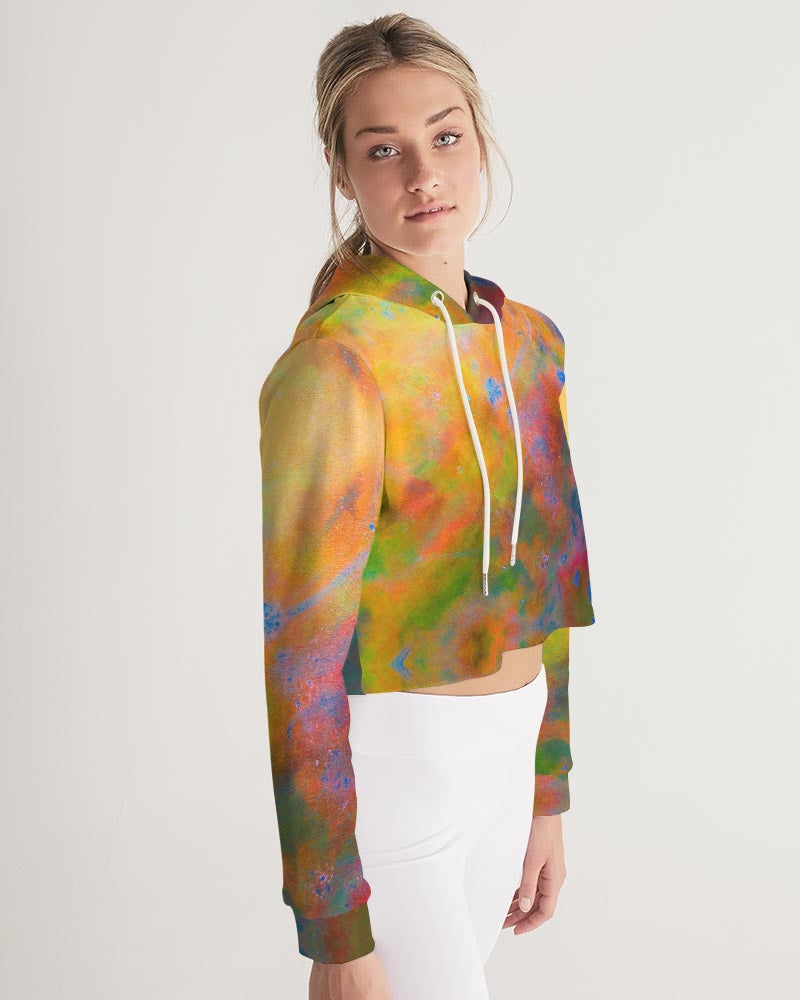 Two Wishes Sunburst Women's Cropped Hoodie