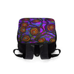Stained Glass Frogs Purple Casual Shoulder Backpack - Fridge Art Boutique