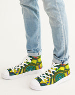 Stained Glass Frogs Sun Men's Hightop Canvas Shoe