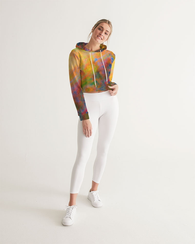 Two Wishes Sunburst Women's Cropped Hoodie