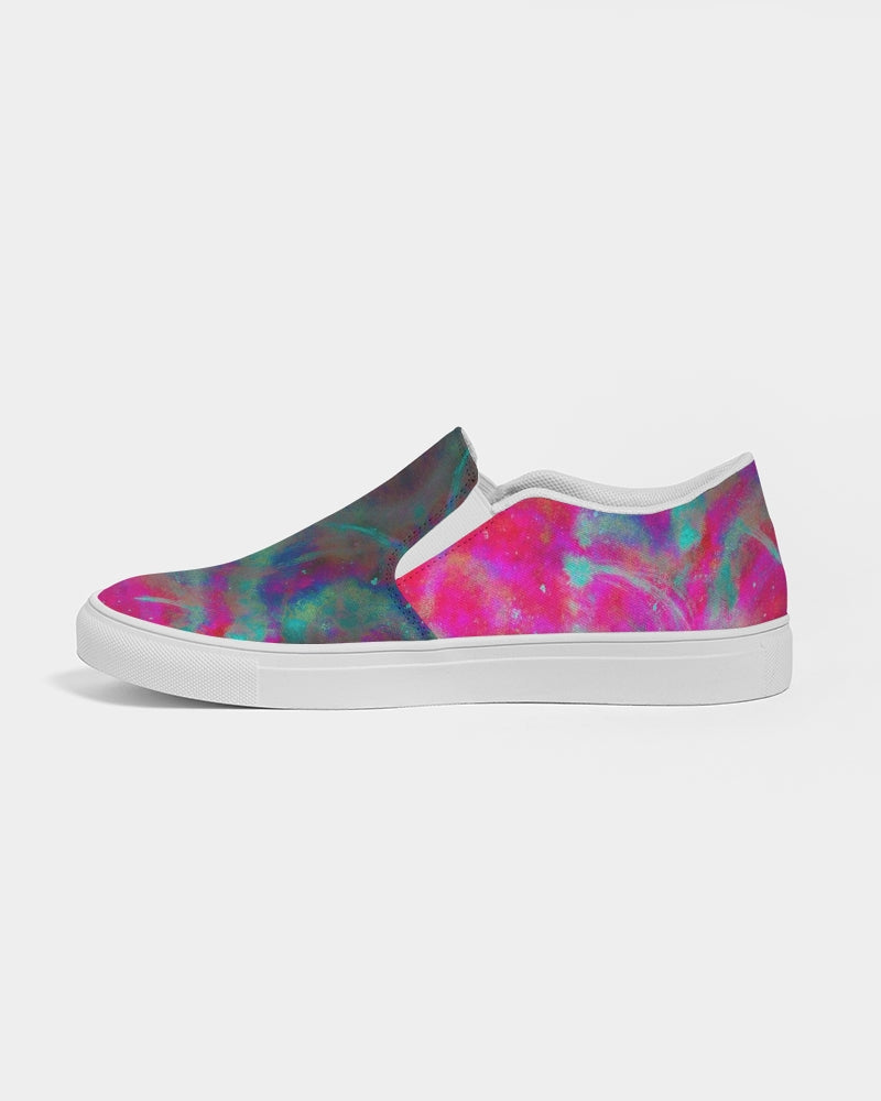 Two Wishes Pink Starburst Cosmos Women's Slip-On Canvas Shoe